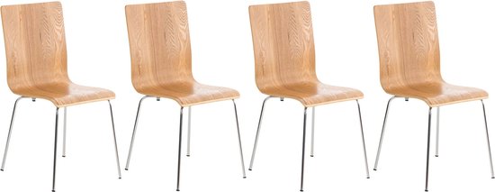 Clp PEPE - Lot de 4 chaises pour salle d'attente - chêne