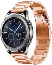 Stalen Smartwatch bandje - Geschikt voor  Samsung Gear S3 stalen band - rosé goud - Horlogeband / Polsband / Armband