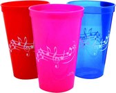 Plastic beker, notenbalk
