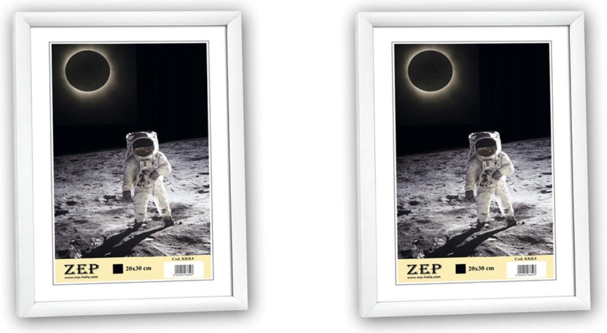 Zep fotolijst - KW3 - Wit - 15x20 cm - Kunststof - 2 stuks