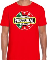 Have fear Portugal is here / Portugal supporter t-shirt rood voor heren L