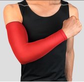 Set fiets armwarmers  ( 2 stuks ) – Rood - armstukken – cycling arm sleeves – armbeschermers – sport armmouwen - Maat XL