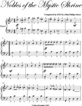 Nobles of the Mystic Shrine Easy Piano Sheet Music