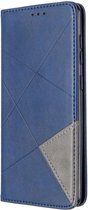 Samsung Galaxy A31 Hoesje Portemonnee Book Case Geometrie Design Blauw