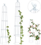 Relaxdays rankhulp - set van 2 stuks - obelisk - plantensteun - plantenklimrek - metaal - A