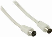 Nedis Coaxkabel | IEC (Coax) Male | IEC (Coax) Female | Vernikkeld | 90 dB | 75 Ohm | Dubbel Afgeschermd | 2.00 m | Rond | PVC | Wit | Doos