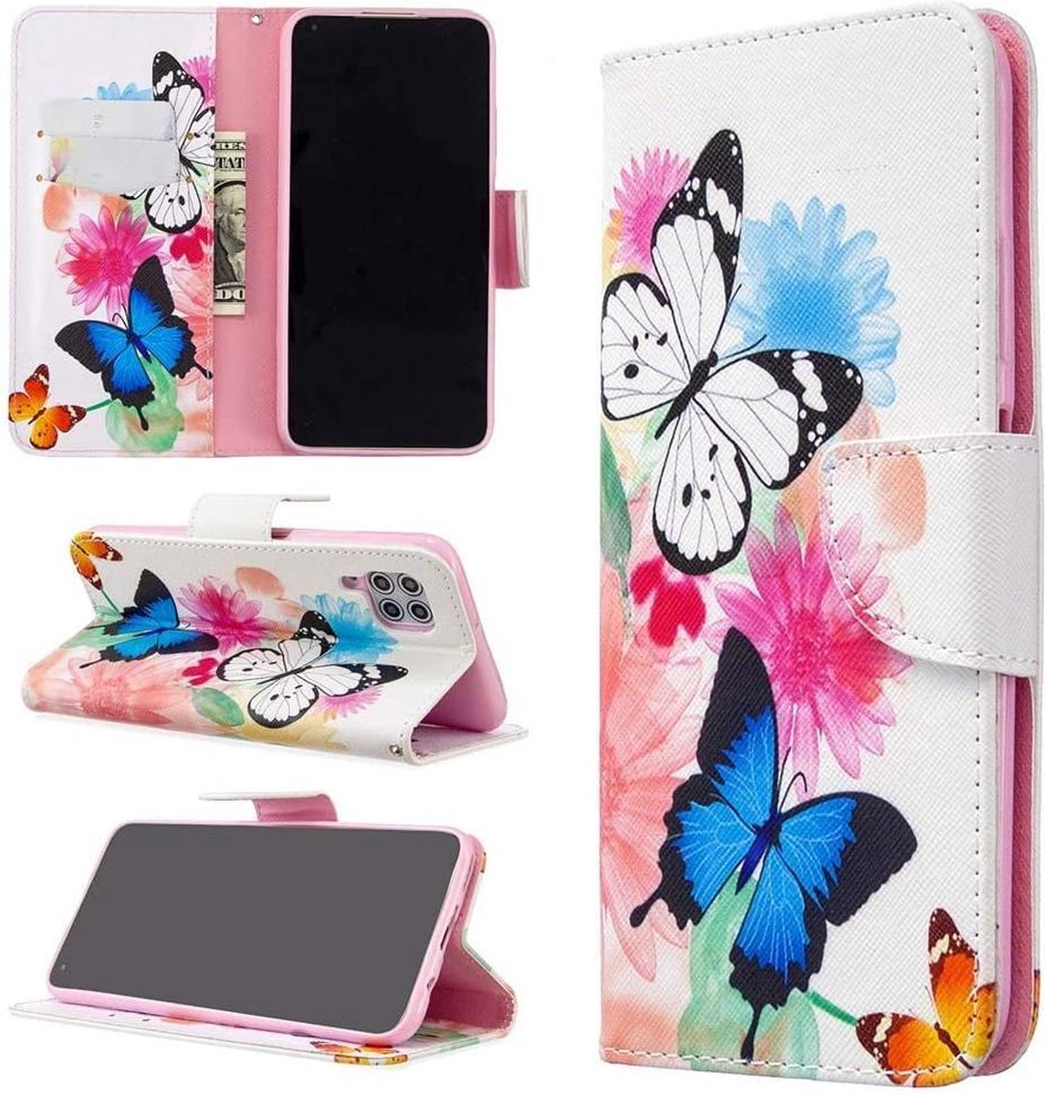 Telefoonhoesje Geschikt voor: Huawei P40 Lite Bookcase hoesje - Vlinder