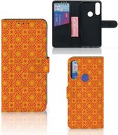 Wallet Book Case Alcatel 1S 2020 Telefoonhoesje Batik Orange