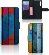 Mobiel Bookcase Xiaomi Mi 9 Smartphone Hoesje Wood Heart