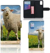 Telefoon Hoesje Geschikt voor Samsung Galaxy A41 Wallet Book Case met foto Schaap en Lammetje