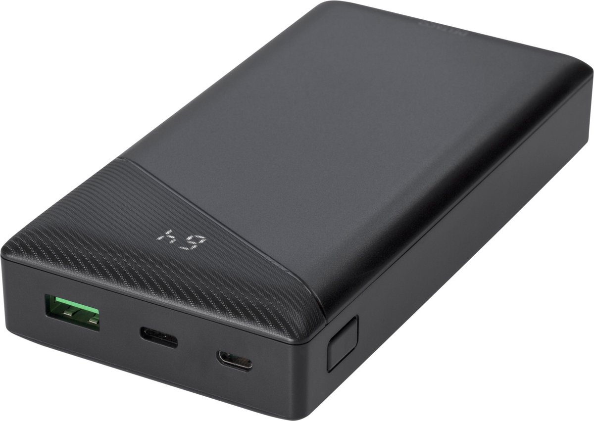 DELTACO PB-C1001 Powerbank 20.000 mAh - USB en USB-C s - Power Delivery en Snelladen - Zwart