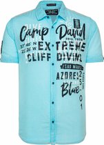 Camp David ® Licht casual overhemd met print op de voorkant, lichtblauw