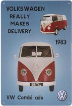 Retro Wandbord - Volkswagen Combi ads – VW bus - Muur Decoratie - Metalen bord - Emaille Reclame bord - Wandborden – Mannen cadeau - Mancave Decoratie - Garage - Bar - Cafe - Restaurant Style