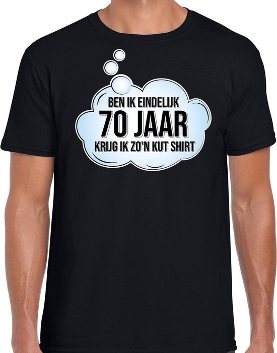 Ben ik eindelijk 70 jaar verjaardag cadeau t-shirt / shirt - zwart - voor  heren -... | bol.com