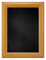 Zwart Krijtbord met Houten Lijst - Beuken - 76 x 106 cm - Lijstbreedte: 30 mm - Halfrond