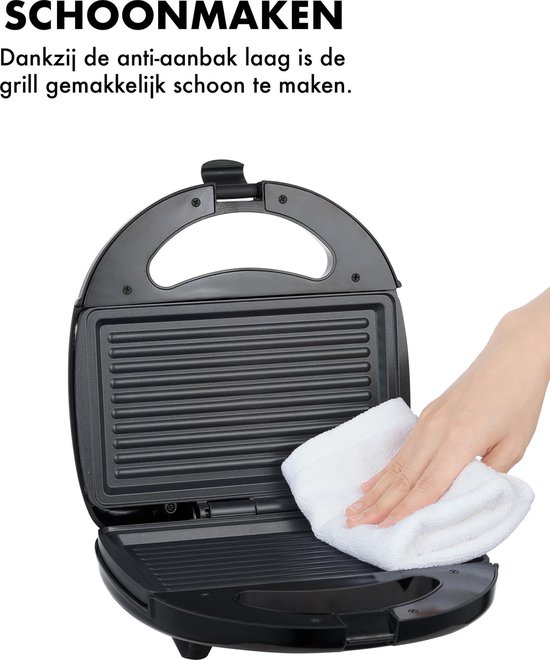 MOA Tosti Apparaat - Tosti IJzer - Contactgrill - Sandwich Maker - SW18 - MOA