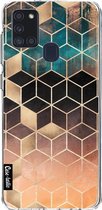 Casetastic Samsung Galaxy A21s (2020) Hoesje - Softcover Hoesje met Design - Ombre Dream Cubes Print