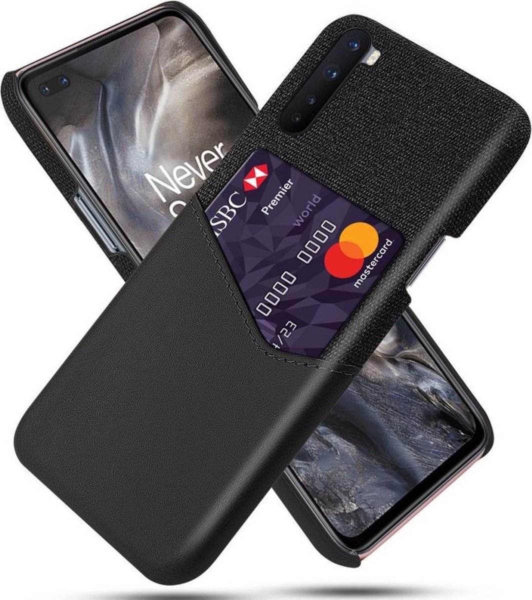 OnePlus Nord Hoesje Back Cover met Kaarthouder Zwart