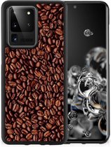 Telefoon Hoesje Geschikt voor Samsung Galaxy S20 Ultra Hoesje met Zwarte rand Koffiebonen