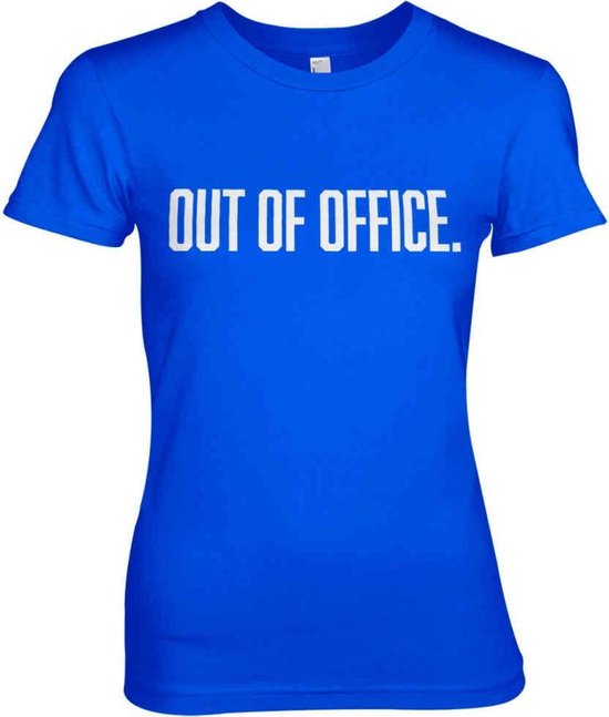 Dames Fun Tshirt -XXL- OUT OF OFFICE Blauw