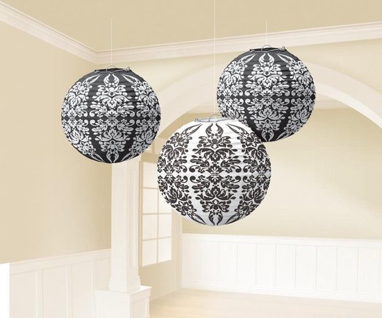 Amscan Lampionnen Damask 24 Cm 3 Stuks