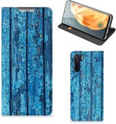 Telefoonhoesje OPPO Reno3 | A91 Magnet Case Wood Blue