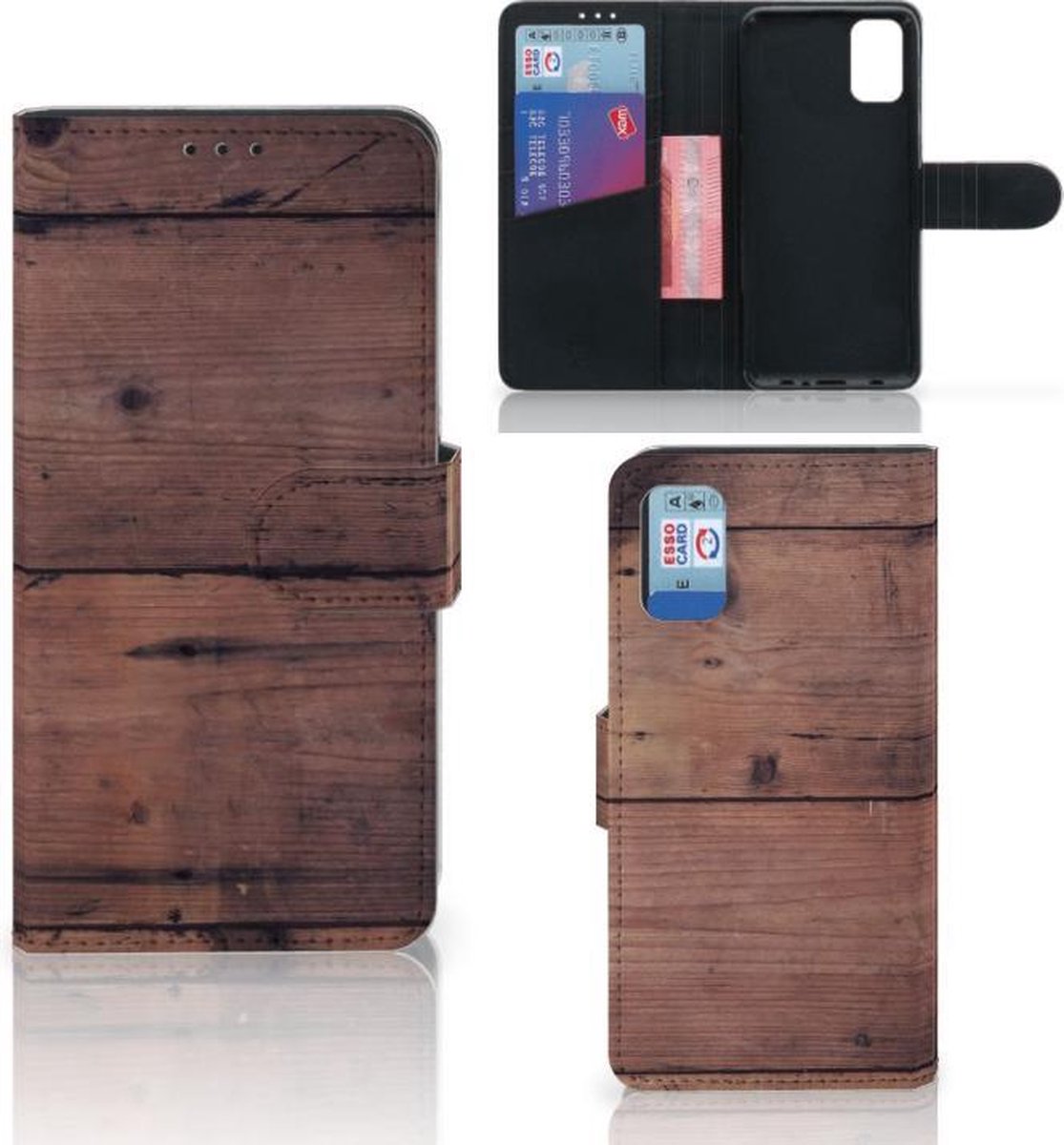 Boekhoesje voor Samsung Galaxy A41 Book Style Case Old Wood