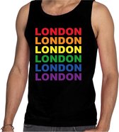 Regenboog London gay pride / parade zwarte tanktop voor heren - LHBT evenement tanktops kleding M
