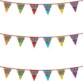 3x stuks vlaggenlijnen met glitters 80 jaar thema feestartikelen - Verjaardag versieringen - 8 meter - Plastic