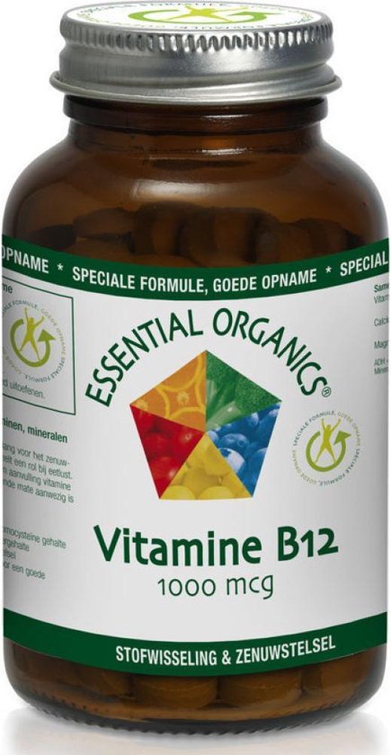 je bent halen Sloppenwijk Essential Organics® Vit B12 1000µ - 90 Tabletten - Vitaminen | bol.com