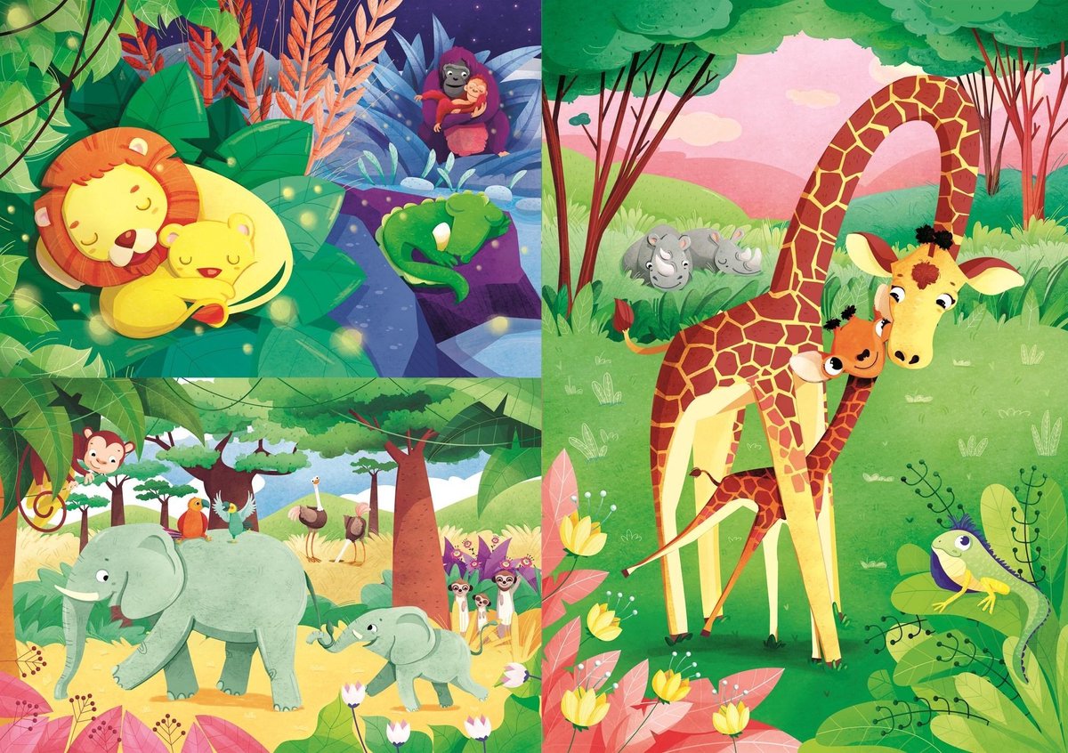 Clementoni legpuzzel Jungle Friends 48 stukjes 3 stuks