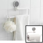 Decopatent® Handdoekrek - Keukenrol houder - Wand Bevestiging - Badkamer - Keuken - Handdoekenrek - Handdoekenstang - Zonder boren