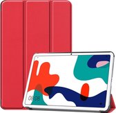 Tri-Fold Book Case - Huawei MatePad 10.4 Hoesje - Rood