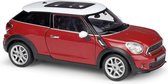 Modelauto Mini Cooper S Paceman rood 17 x 7 x 6 cm - Schaal 1:24 - Speelgoedauto - Miniatuurauto