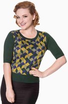 Dancing Days Gebreide trui -4XL- RETRO CUBE Groen