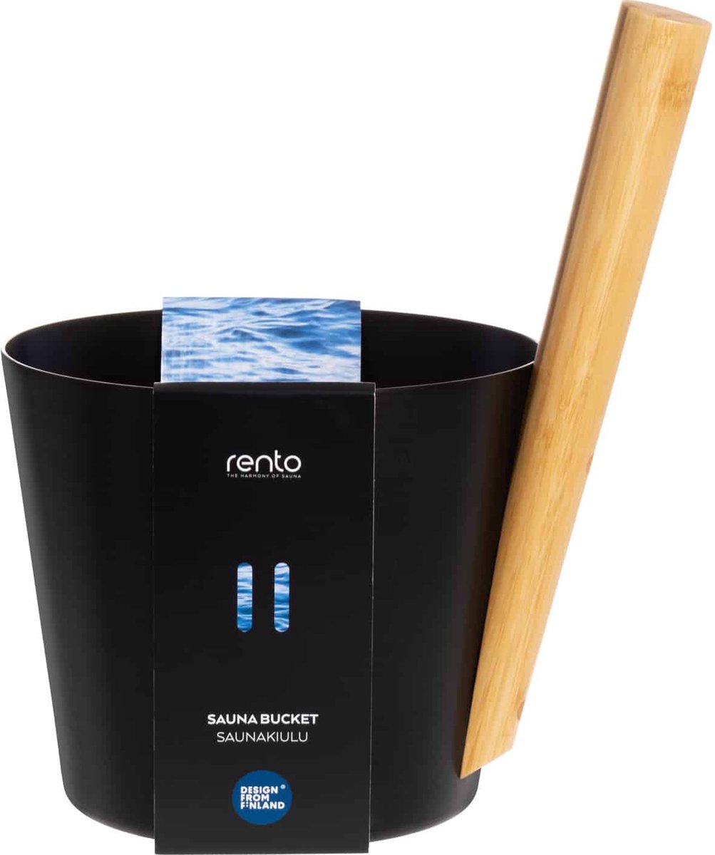 Goedkoopste Design Sauna Emmer met greep - Zwart (5L