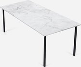 Marmeren Eettafel - Carrara Wit (4-poot) - 240 x 90 cm  - Gepolijst