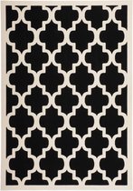 Kayoom laagpolig vloerkleed - contour gesneden in Trendy design 200 x 290 Zwart