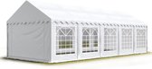 Partytent feesttent 4x10 m tuinpaviljoen -tent PVC 700 N in wit waterdicht