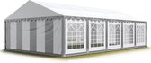 Partytent feesttent 5x10 m tuinpaviljoen -tent ca. 500 g/m² PVC zeil in grijs-wit waterdicht
