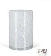 Design vaas cilinder - Fidrio OLD OPAL - glas, mondgeblazen - diameter 15 cm hoogte 23 cm