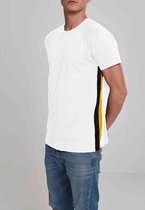 Urban Classics Heren Tshirt -L- Raglan Side Stripe Wit
