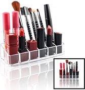 Decopatent® Make up Organizer 12 Vakken - Makeup Organizer Transparant - Cosmetica - Lippenstift - Nagellak - Brushes - Kwasten