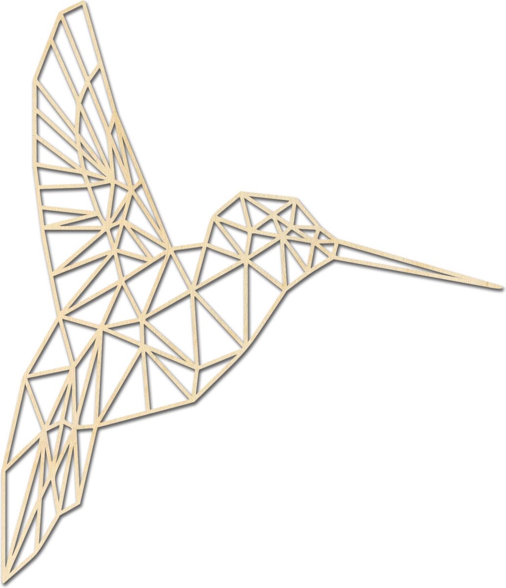 Decoratief Beeld - Geometrische Kolibrie Dieren - Hout - Hout-kado - 55 X 55 Cm