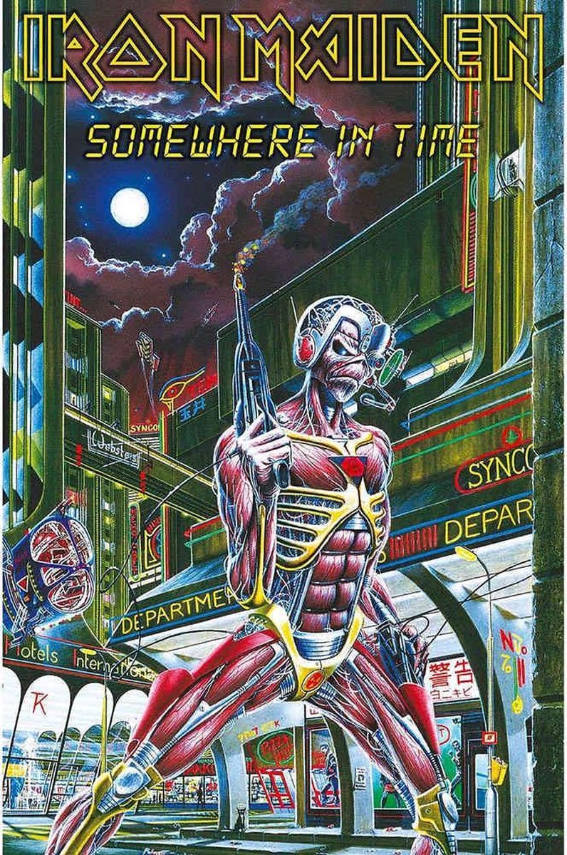 Iron Maiden - Somewhere In Time Textiel Poster - Multicolours