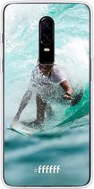 OnePlus 6 Hoesje Transparant TPU Case - Boy Surfing #ffffff