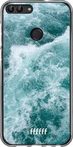 Huawei P Smart (2018) Hoesje Transparant TPU Case - Whitecap Waves #ffffff