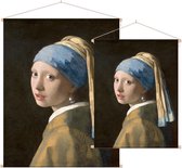Meisje met de parel, Johannes Vermeer - Foto op Textielposter - 60 x 80 cm