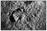 Apollo 11 lunar footprint (maanlanding) - Foto op Akoestisch paneel - 225 x 150 cm