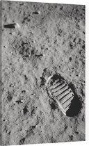 Astronaut footprint (voetafdruk op maanoppervlak) - Foto op Plexiglas - 40 x 60 cm